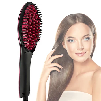 

Ceramic Hair Straightener Brush hair Electric Hot Comb Flat Iron Digital Heating Anti-static Hair Hot Brush Styling Tool