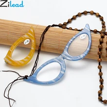 Zilead, кошачьи глаза, складная подвеска, очки для чтения, портативное ожерелье, для пребиопии, очки для дальнозоркости, очки для женщин