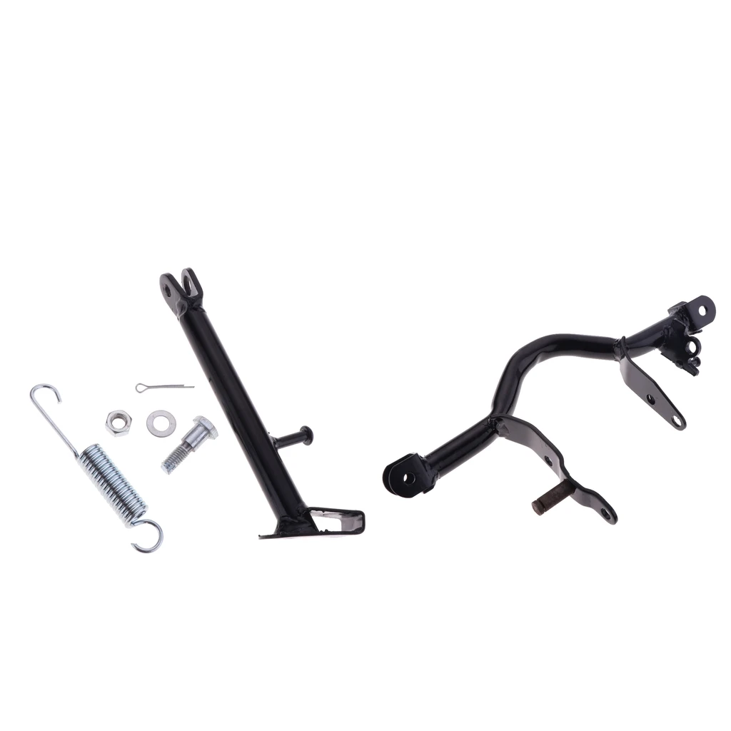 Black Motorcycle Spring Side Kickstand + Foot Pedals Mounting Bracket for Yamaha PW80 PY80