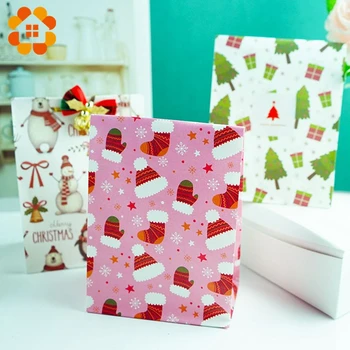 

6Pcs Mulit Types Christmas Candy Gift Bags Snowman/Santa Claus/Tree Christmas Guests Packaging Gifts Bags Christmas Party Decor