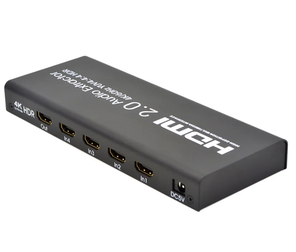 HDMI4X1 аудио сплиттер Ultra HD цифровой волоконный аудио Quad In One Out Поддержка 4 K/60 Гц