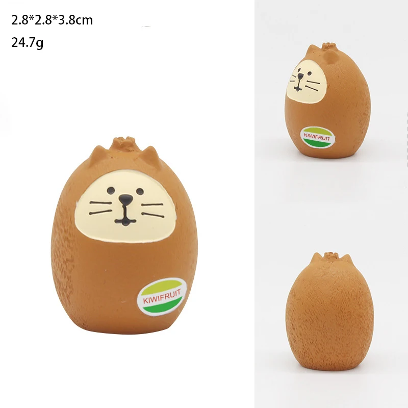 Japanese Fruit Cute Kawaii Cat Dharma Animal Ornaments Feng Shui Creative Gift Miniature Decoration Home Decoration Accessories