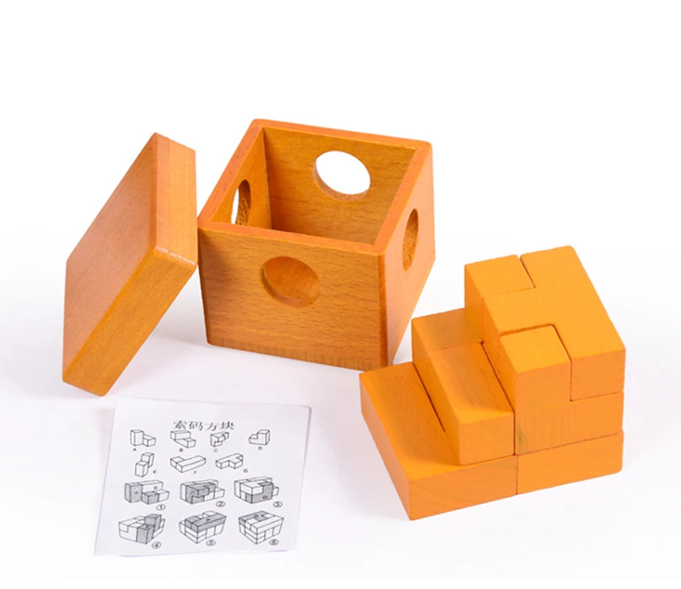 Деревянный Soma квадратный пазл с замком куб для малышей обучения Монтессори игрушки для детей дошкольного возраста Развивающие игрушки для детей обучения