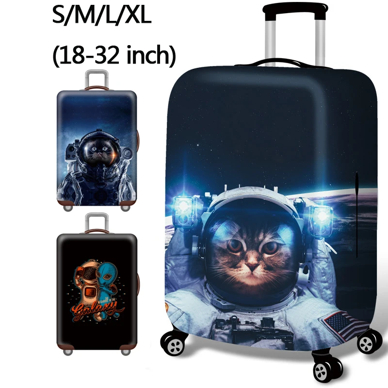 Space cat pattern luggage protective cover trolley case travel dustproof dustproof case travel bag 1832 inch wearresistant