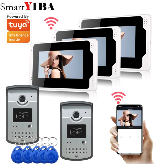 Tu APP Video Door Phone 1080P IR Night Vision Camera 2V3 7wifi Monitor Video Intercom System for Villa Home Take Photo