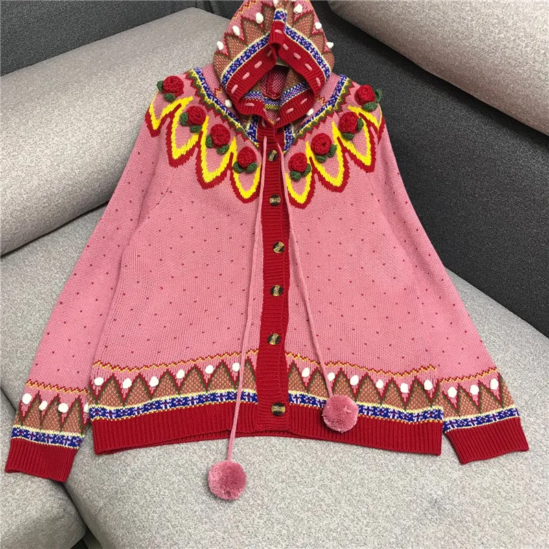 #Special Offers 2019 Winter Sweat Style Women Sweat Hooded Cardigan Female Flower Embroidery Vintage Girl sweater Cardigan Coat Thickening