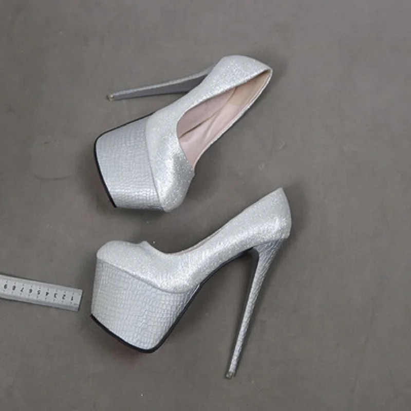 

2018 New Fashion Women Round High Heels 16CM Sexy Nightclub Party High Heels.
