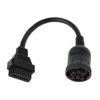 

Auto J1939 Deutsch 9 Pin to OBD2 OBD 16 Pin Truck Diagnistic Connector Cable
