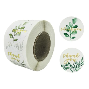 

500pcs Thank You Stickers 1.5 Inch Leaf Seal Label for Gift Baking Package Envelope Stationery Sticker