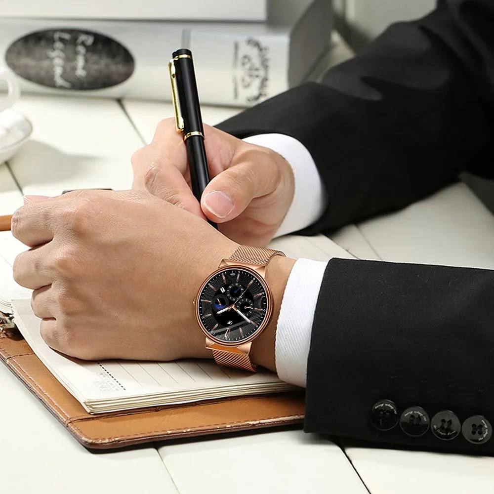 

High-End Simple Calendar Men's Watch Quartz Stainless Steel Watch reloj hombre watch men mens watches top brand luxury GIFT