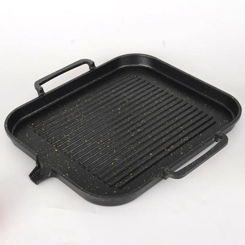 Frying Pan Korean Induction Cooker Baking Tray Square Barbecue Teppanyaki Smokeless Non-stick Pot Supplie |
