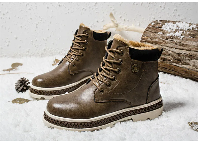 Зимние ботинки для мужчин; зимние ботинки; ботильоны из натуральной кожи; Водонепроницаемая Рабочая зимняя обувь; повседневная мужская обувь; botas hombre