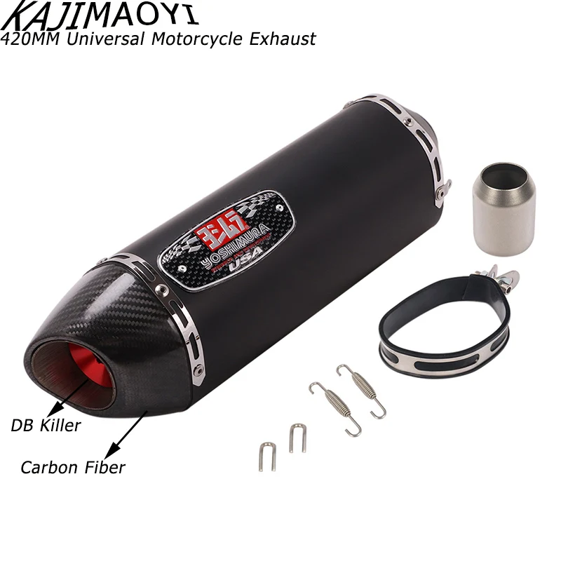 Универсальный мотоцикл Yoshimura выхлопная труба модифицированный Карбон глушитель дБ глушитель для ниндзя 400 GSXR600 K6 KTM R15 - Цвет: D