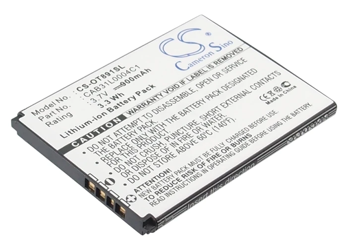 Обновленная батарея Кэмерон Sino для Alcatel CAB31L0004C1 VF555 900 мАч/3.33Wh