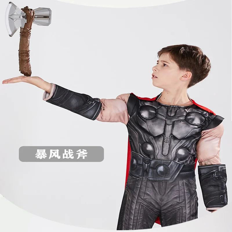 Тор, Мстители завершающей мышцы человек костюм для мальчиков костюмированная игра Тор Костюм, способный преодолевать Броды для взрослых Детский костюм супергероя Детский костюм для Хэллоуина - Цвет: only hammer Thor