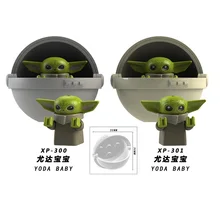 Bebê yoda com berço do bebê mandalorian han solo yoda luke darth vader maul revan blocos de construção tijolos brinquedos para crianças kt1039(China)