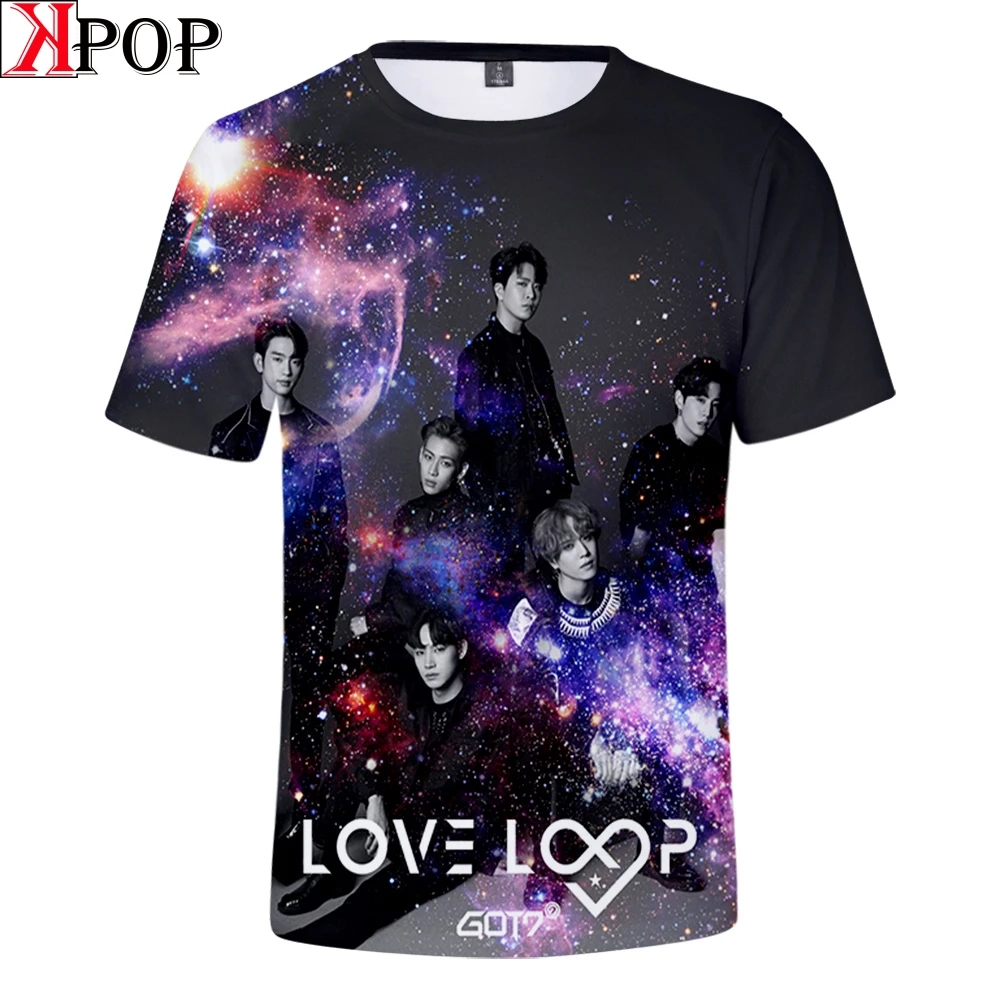 Модная хипстерская Футболка Love GOT7 новые футболки с надписью My Name для мужчин и