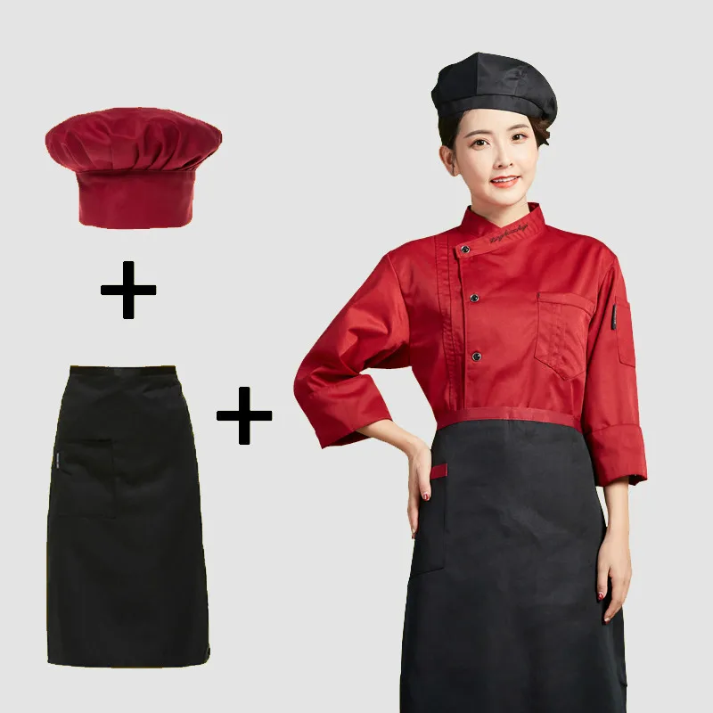 Women Hotel Kitchen Chef Uniform Restaurant Men Chef Jacket Cafe Service Work Wear Fast Food Cooking Clothing Waiter Unfiorm