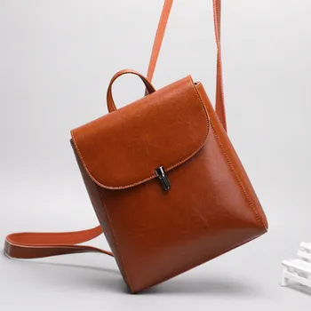 

new Hot large leather backpack female Korean fashion handbags