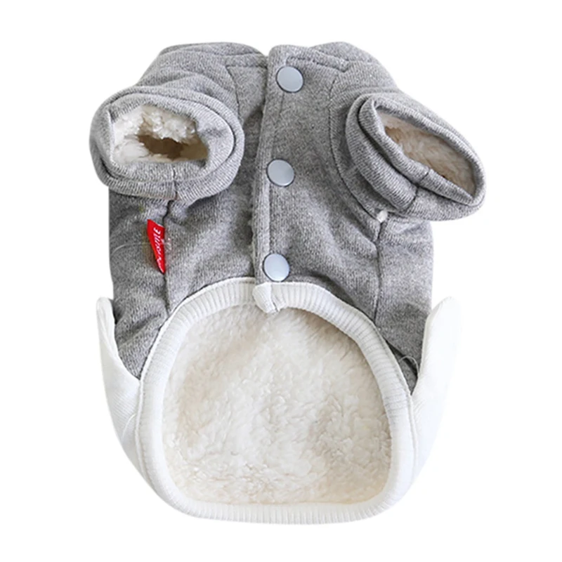 New Autumn Winter Dog Clothes Cute Eggshell Poached Egg Shape Pet Cotton Clothes Dog Thickening Warm 2-legged Button Coat