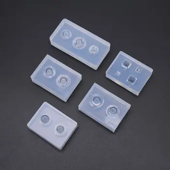 

5 Pcs/set Crystal UV Resin Beads Cubes Epoxy Gel Mold with Holes DIY Handmade Pendant Jewelry Making Molds