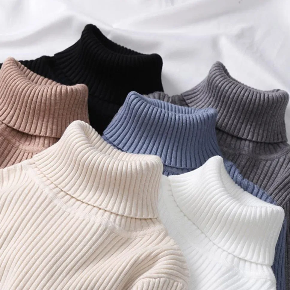 GUMPRUN Winter Women Knitted Turtleneck Sweater 2019 Fall Casual Slim Sweaters Pullover Womens Long Sleeve Elasticity Sweater
