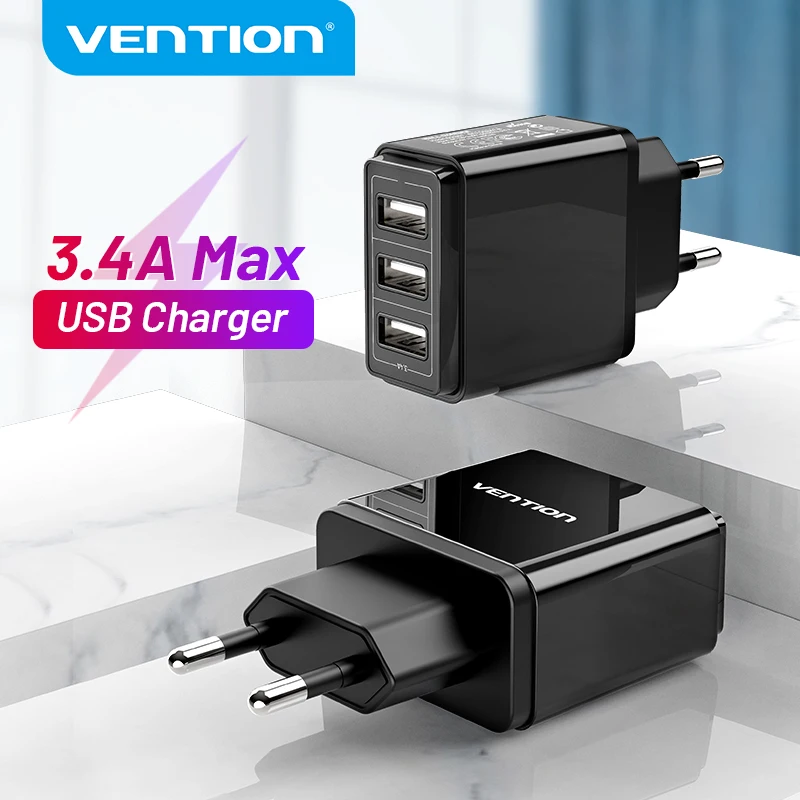 Vention быстрое зарядное устройство 3 0 2 порта USB EU вилка белый мобильный телефон для