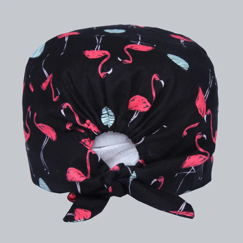 Flamingo Hitam Scrub Topi Perawat 