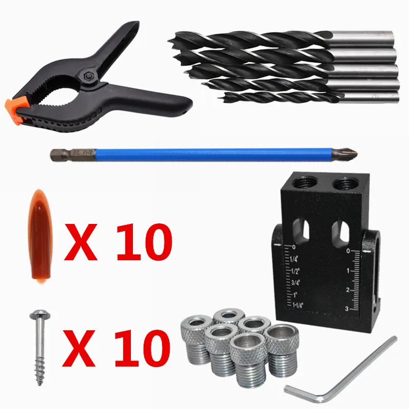 Woodworking Punch Locator Drill Guide Set Oblique Hole Jig Kit Puncher DIY Carpentry Tools Bits | Инструменты