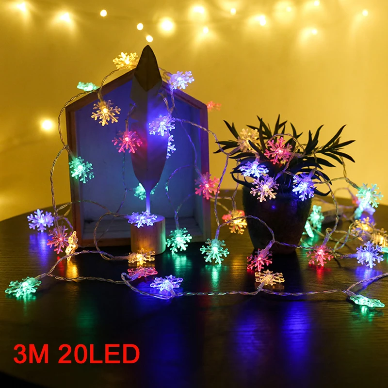 Рождественские украшения 2 м 20 Led медный провод сосновый конус светодиодный светильник Рождественский светодиодный светильник для Kerst Natal Navidad Сказочный Праздник - Испускаемый цвет: RGB Snowflake