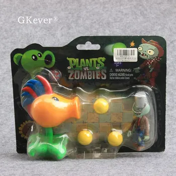 

1 Set PVZ lants vs Zombies Peashooter PVC Action Figures Toys High Quality Hot Game Zombies Collectible Model Baby Kids Gift
