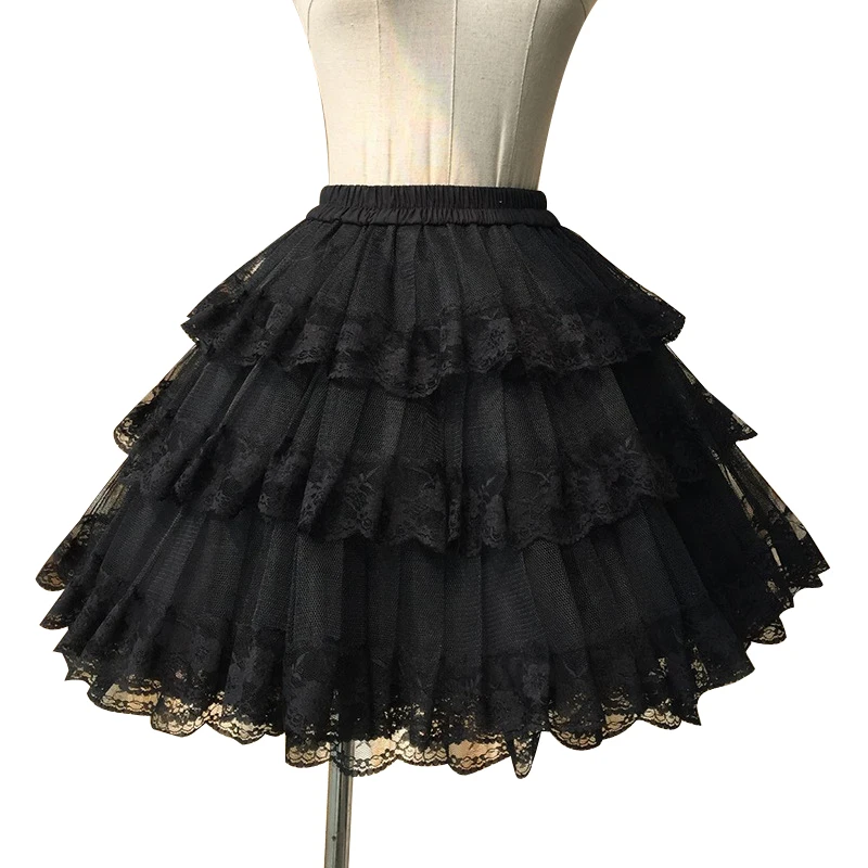 Милая Белая/черная юбка для косплея кружевная пачка/юбка пачка free shipping skirt skirt