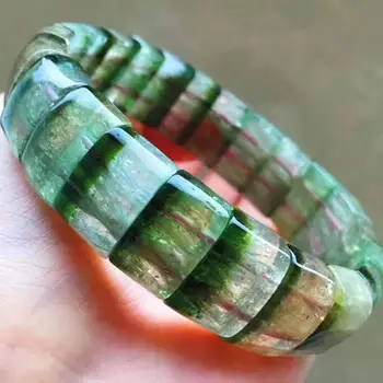 

Natural Green Watermelon Tourmaline Quartz Bracelet 15.7x10.3mm Clear Rectangle Beads Brazil Women Crystal Certificate AAAAAA