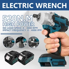 

Dual/Single 18V Electric Wrench Brushless Impact Power Tools Rechargeable Drill Driver Cordless Screwdriver for Makita Battery