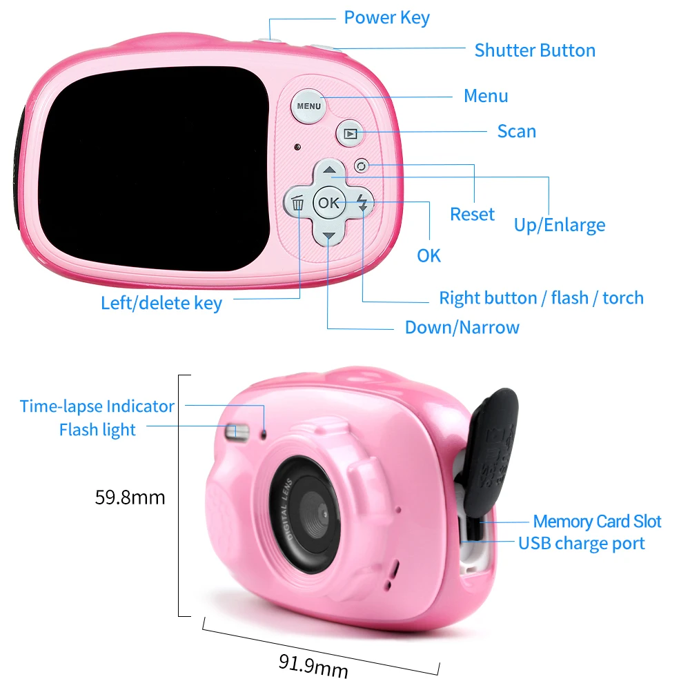 Мини Детская Цифровая микро камера 5MP 3 метра IP68 Водонепроницаемая Встроенная перезаряжаемая батарея с картой памяти 8 Гб Камера для фотосъемки