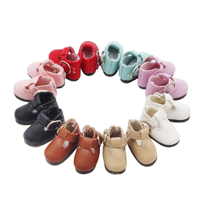 2.8*1.2cm Doll Shoes for 1/6 Blythes Doll  and Suitable for 1/8 BJD Mini Lovely PU Leather Sandals Toy Shoes Doll&Accessories 1