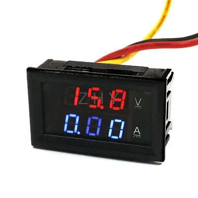 

DC 3.5-30V 5A Red Blue 7-Segment 3-Bit LED Dual Display Ammeter Voltmeter