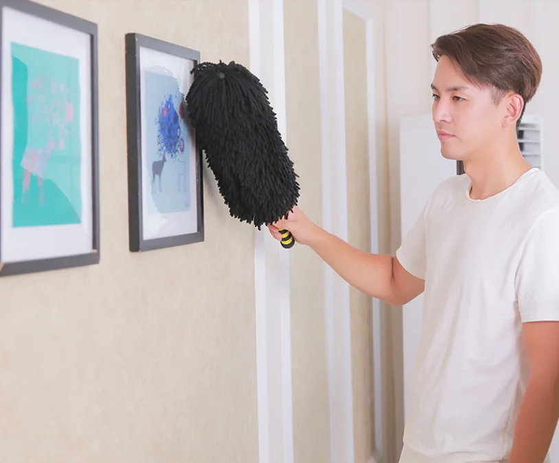 

Lint-free Duster Home Cleaning Sweeping Ash Electrostatic Washable Feather Duster Furniture Window Bookshelf Cleaning Tool LF753