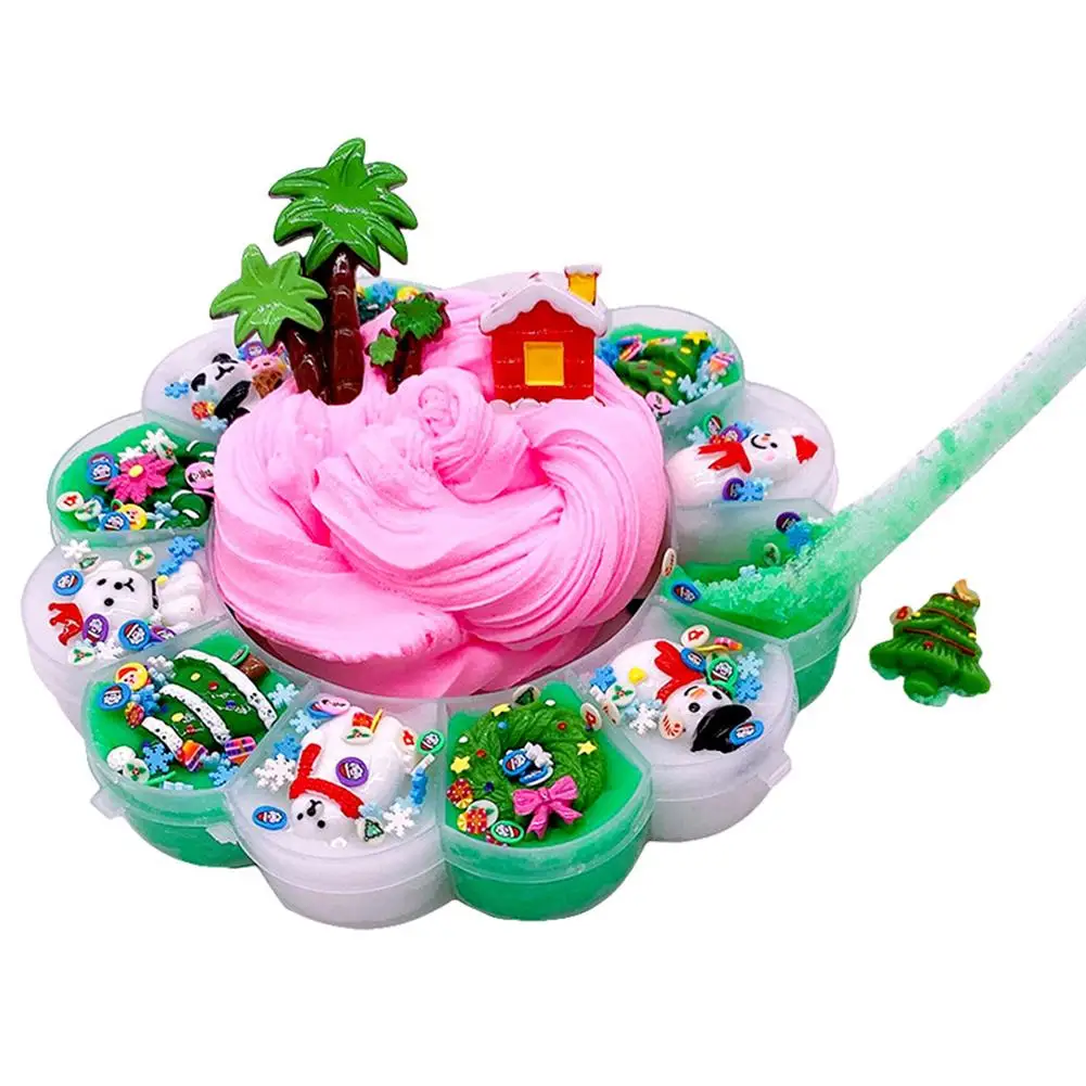 Slime Mud Crystal Kit Cute Sun Flower Box DIY Charm Kit Relief Stress Toy Slime Kit Supplies For Children