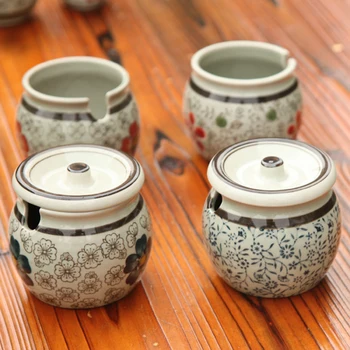 

Nordic Art Ceramic Single Seasoning Jar Minimalist Household Soy Sauce Salt Vinegar Bottle Kitchen Supplies Storage Box with Lid
