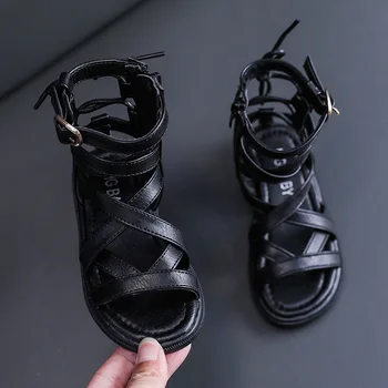 

Sandals for Girls Children High Top Princess Sandals Open Toe Rome Style New Ddesign Cut-out Summer Children Shoes D403