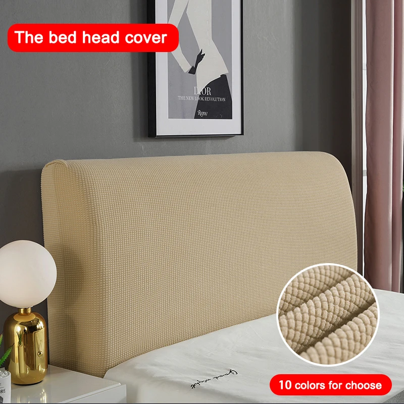 Thicken Elastic All inclusive Bed Head Covers Headboard Cover Polar Fleece for Home Solid Color Long
