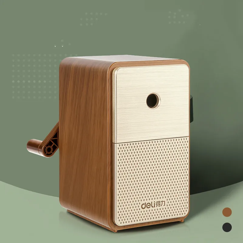 Deli Pencil Sharpening Retro Audio Modeling Manual 5-block Pencil Sharpener pencil sharpner Stationery Items Back To School
