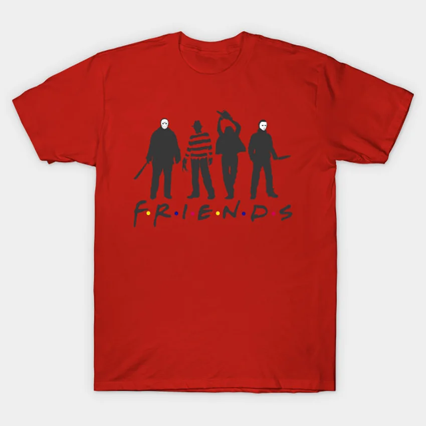 Футболка FRIENDS футболка ужас страшные убийцы "Кошмар на улице Вязов" Пятница 13-й Хэллоуин Майкл Майерз leatherface