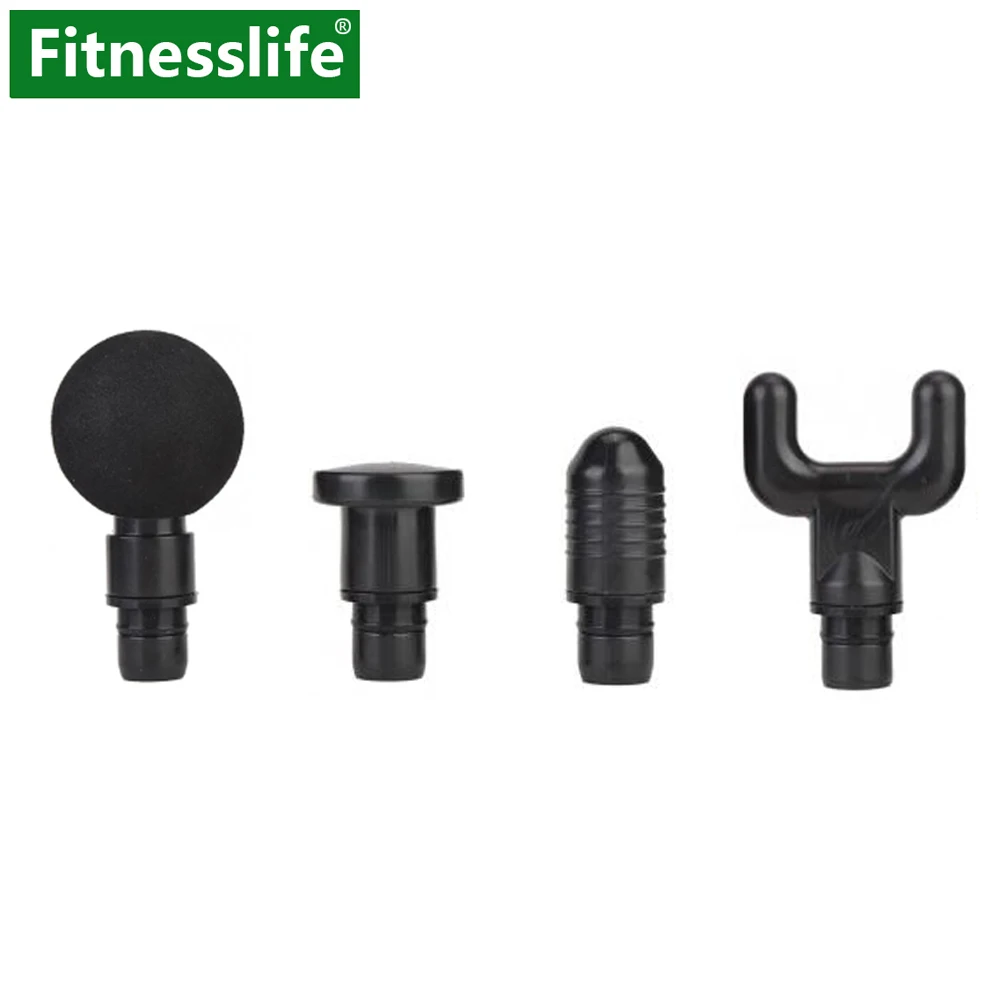 

Fascia Massage Gun Accessories 4 Heads Attachment Kit Replacement Body Muscle Relaxation Ball Flat U Shape Fork Small Round Head