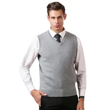 Горячая шерстяная жилетка мужская утолщенная чистая подставка для перемешивания пигмента v-образный вырез без рукавов Вязанный жилет пуловеры однотонный Повседневный