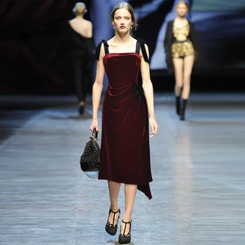 

Vintage Retro Elegant Burgundy Dress Women Sleeveless Spaghetti Strap Night Club Dress Sexy Party Evening Vestidos Female Dress
