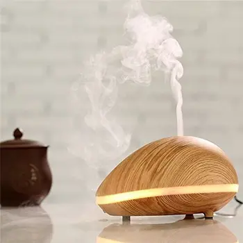 

6 Color Changing LED Light 150ML Aroma Diffuser Aromatherapy Light Colored Wood Grain Essential Oil Diffuser Ultrasonic Air