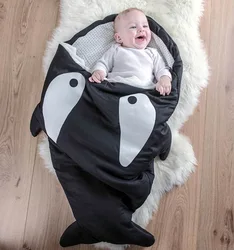 Saco de dormir de tiburón para bebé, cochecito de bebé de algodón respetuoso con la piel, suave y cómodo, cama de niño cálida y a prueba de patadas, Quil