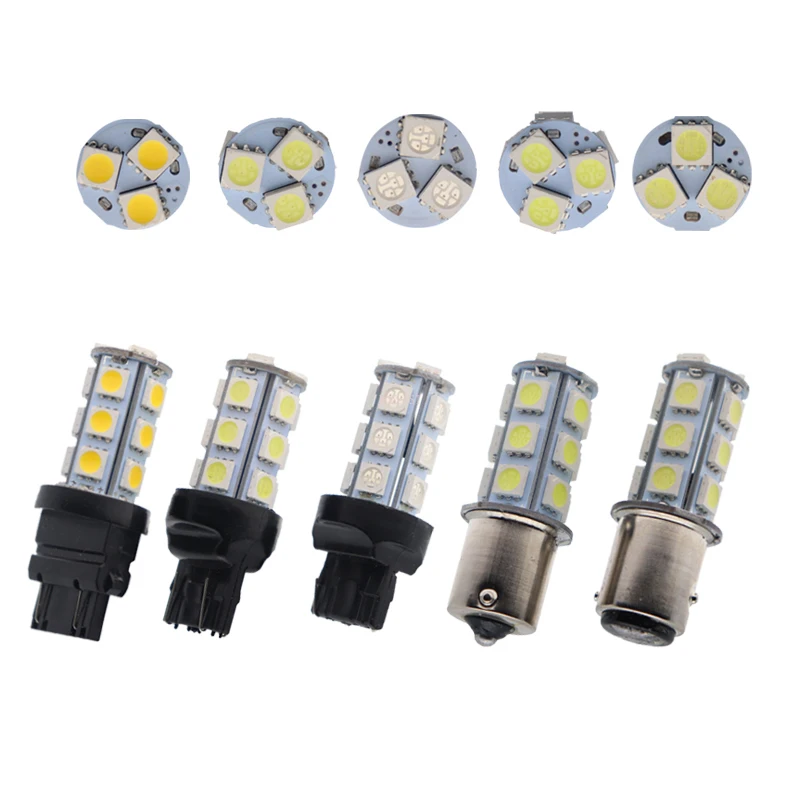 

10Pcs BA15s BAU15S 18smd P21W 18 LED 5050 SMD 1156 18led 18 smd White Car Bulb Stop Tail Light Rear Lamp DC 24VSignal Lamp